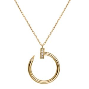 Nail Zirconia Gold Pendant Necklace